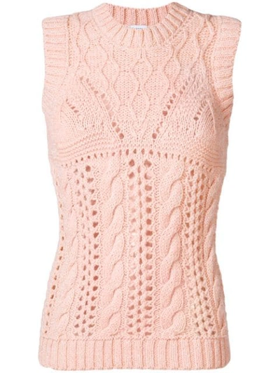 Shop M Missoni Cable Knit Vest - Pink