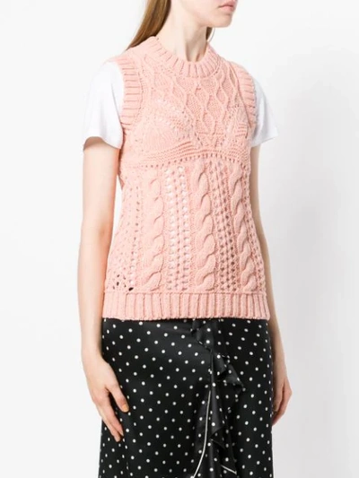 Shop M Missoni Cable Knit Vest - Pink