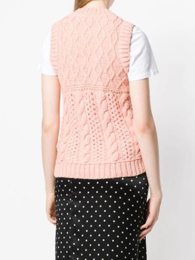 Shop M Missoni Cable Knit Vest - Pink