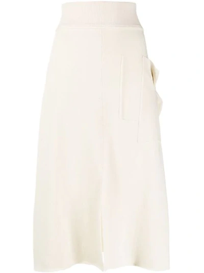Shop Cedric Charlier Fine Knit Skirt In White