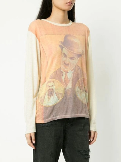 Pre-owned Fake Alpha Vintage Chaplin Print T-shirt In Multicolour