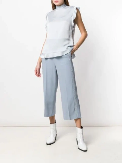 Shop Red Valentino Cropped Trousers In Blue