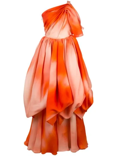 Shop Isabel Sanchis Tie-dye Asymmetric Dress In Multicolour