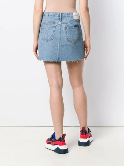 CALVIN KLEIN JEANS SHORT DENIM SKIRT - 蓝色