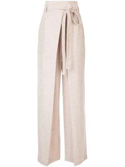 Shop Ulla Johnson High Waist Palazzo Trousers In Neutrals