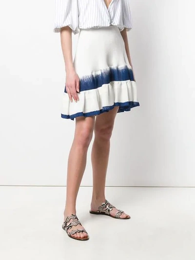Shop Chloé Asymmetric Tiered Skirt In White