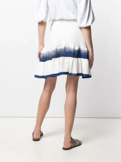 Shop Chloé Asymmetric Tiered Skirt In White