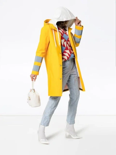 MIU MIU LOGO PRINT HOODED WATERPROOF RAINCOAT 