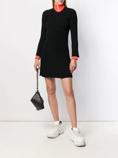 Kenzo Kurzes Strickkleid In Black