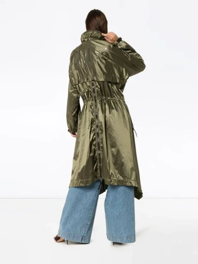 Shop Chloé Hooded Raincoat In Green
