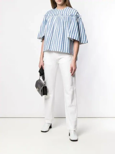 Shop Golden Goose Ashley Striped Blouse In Blue