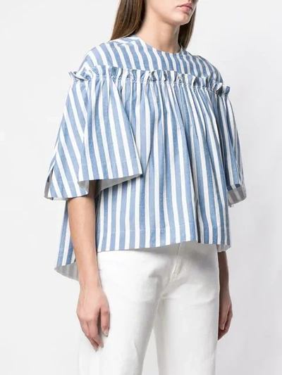 Shop Golden Goose Ashley Striped Blouse In Blue