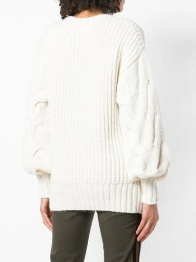 Shop P.a.r.o.s.h Cable Knit Jumper In White