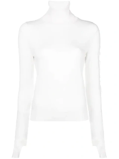 Shop Barrie Sweet Eighteen Cashmere Turtleneck Pullover In White