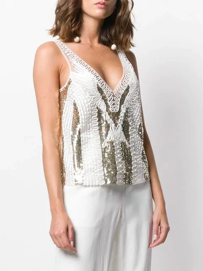 Shop Temperley London Moondrop Sequinned Top In White