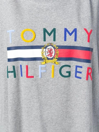 Shop Tommy Hilfiger High Low Logo T In Grey