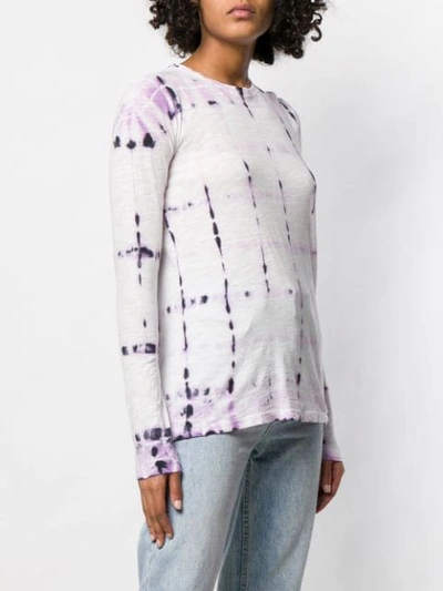 Shop Proenza Schouler Tie Dye Long Sleeve T-shirt In Lavender/white/blk