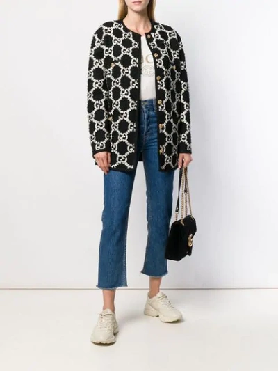 Shop Gucci Oversize Gg Sylvie Tweed Jacket In Black