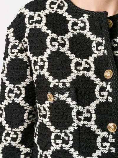 Shop Gucci Oversize Gg Sylvie Tweed Jacket In Black