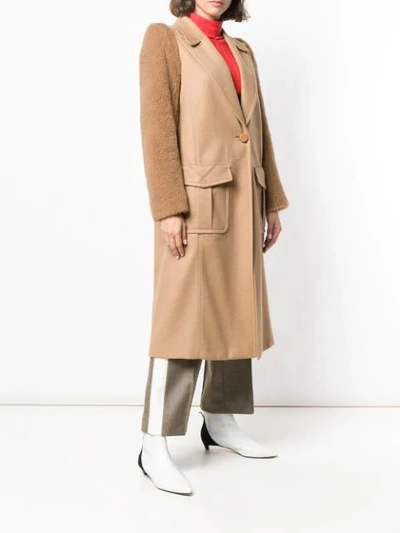 Shop Fendi Single Breasted Coat In Brown