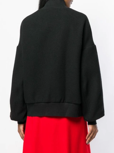 Shop Yohji Yamamoto Oversized Bomber Jacket - Black