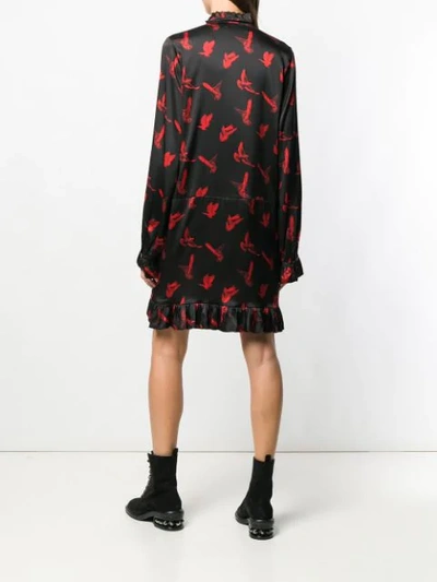 Shop Amiri Dove Print Dress In Black