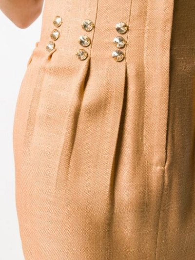 ATU BODY COUTURE 水钻镶嵌中长半身裙 - 金色