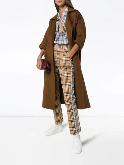 BURBERRY DANA VINTAGE CHECK STRAIGHT-LEG TROUSERS - 大地色