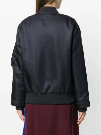 Shop Kenzo Boxy-fit Bomber Jacket In Blue