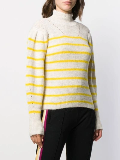 Shop Isabel Marant Étoile Funnel-neck Striped Sweater - Yellow