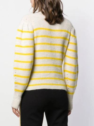 Shop Isabel Marant Étoile Funnel-neck Striped Sweater - Yellow