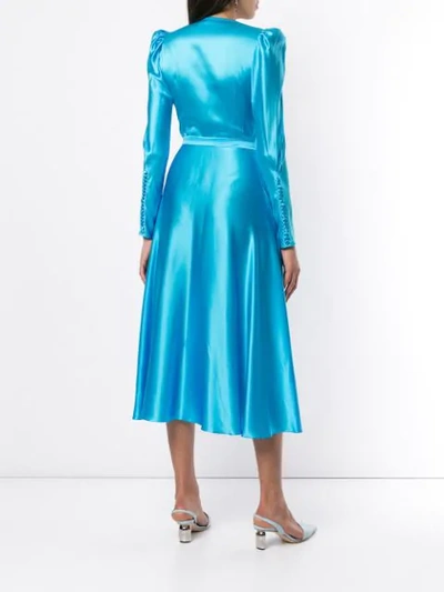 Shop Anna October Structured Midi Dress In Blue