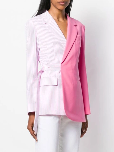 Shop Sjyp Mix-panelled Blazer In Pink