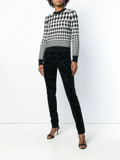 Shop Saint Laurent Leopard-print Skinny Jeans In Black