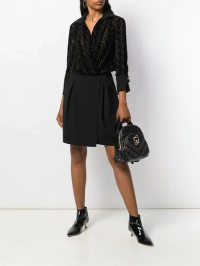 Shop Elisabetta Franchi Logo Print Dress In Black