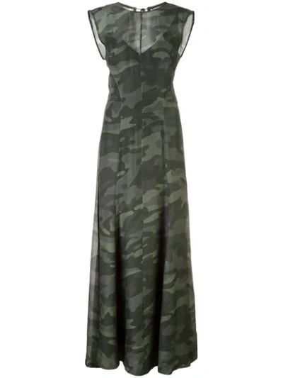 Shop Osklen Sleeveless Camouflage Dress - Black