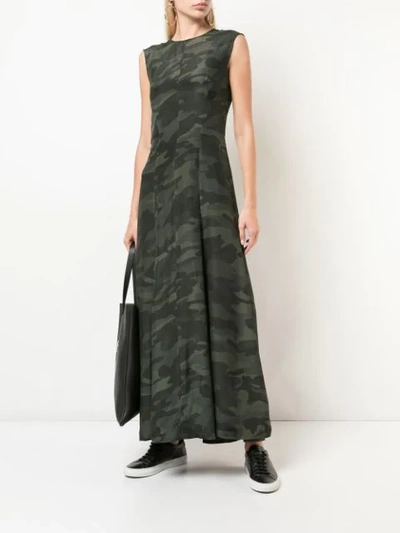 Shop Osklen Sleeveless Camouflage Dress - Black