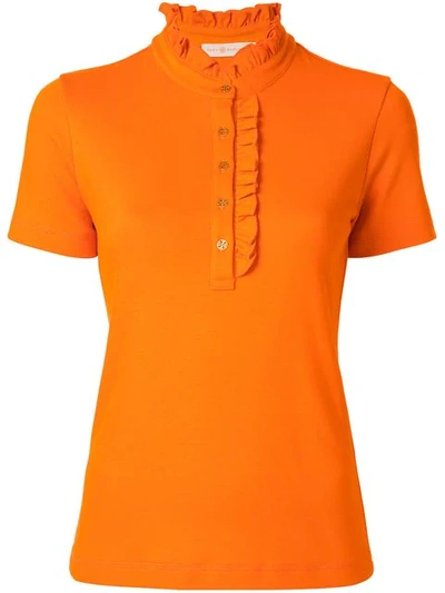 Shop Tory Burch 'deneuve' Poloshirt In Orange