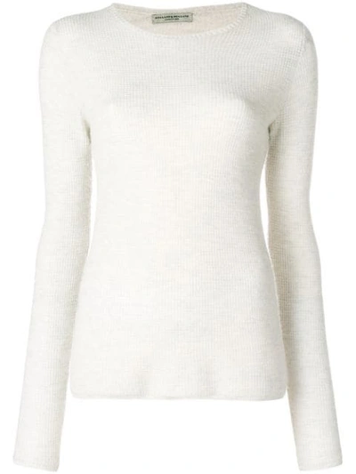 Shop Holland & Holland Long-sleeve Fitted Sweater In White