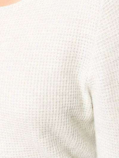 Shop Holland & Holland Long-sleeve Fitted Sweater In White