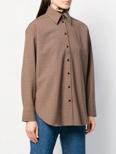Shop Acne Studios Oversized Check Shirt In Brown
