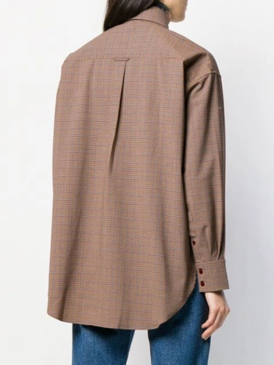 ACNE STUDIOS OVERSIZED CHECK SHIRT - 棕色