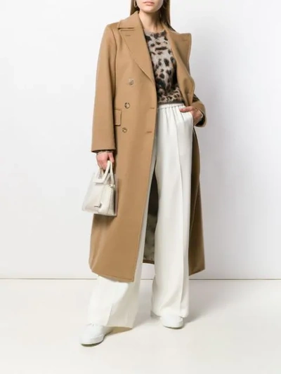 Shop Alberto Biani Double-breasted Coat In Neutrals