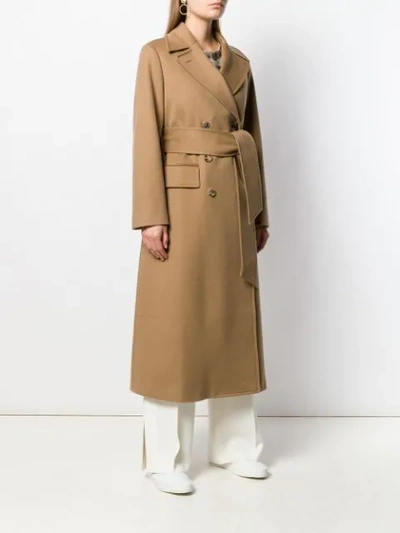 Shop Alberto Biani Double-breasted Coat In Neutrals