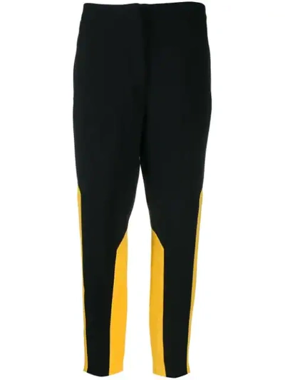 Shop N°21 Colour Block Cropped Trousers In Black