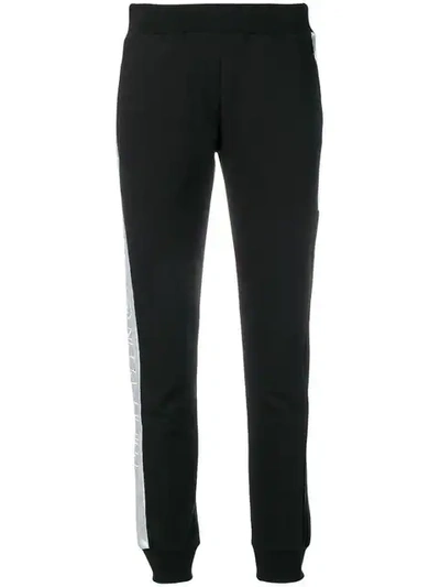 Shop Philipp Plein Contrast Panel Jogging Bottoms In Black