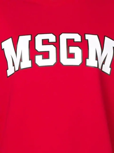 Shop Msgm Logo Print Sweatshirt In Red