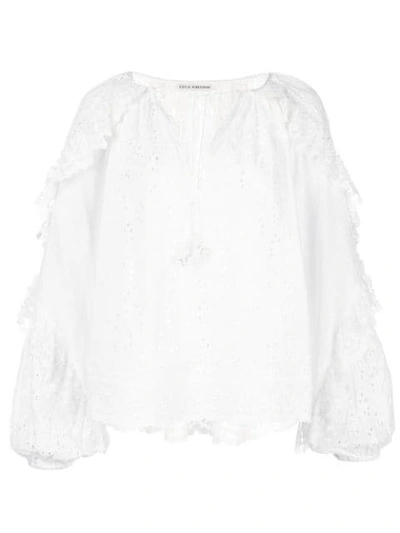 Shop Ulla Johnson Ruffled Broderie Anglaise Blouse In White