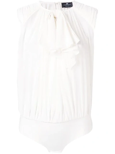 Shop Elisabetta Franchi Frill-trim Sleeveless Top In White