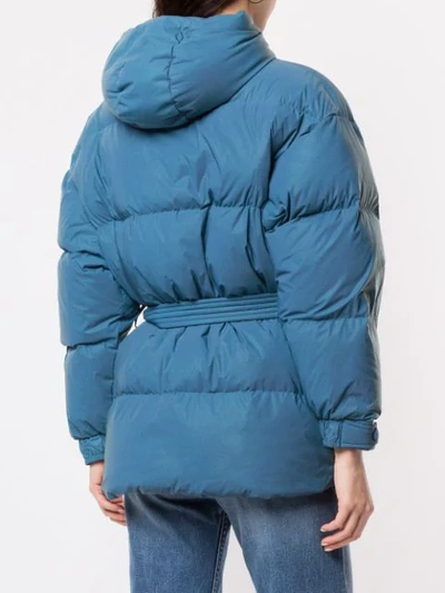 Shop Ienki Ienki Belted Puffer Jacket In Blue